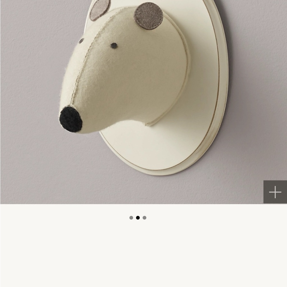 Restoration hardware Cream wall decor bundle (deer,bunny, bear) - Picture 3 of 4